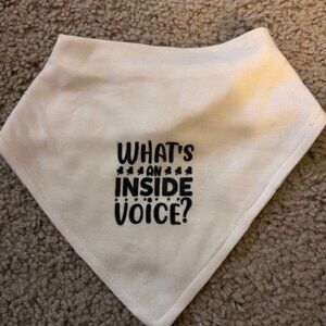 "What's an Inside Voice" Baby Bib - NWT